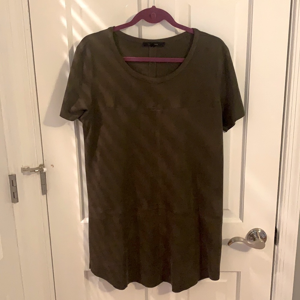 Olivaceous Faux Suede Mini Dress